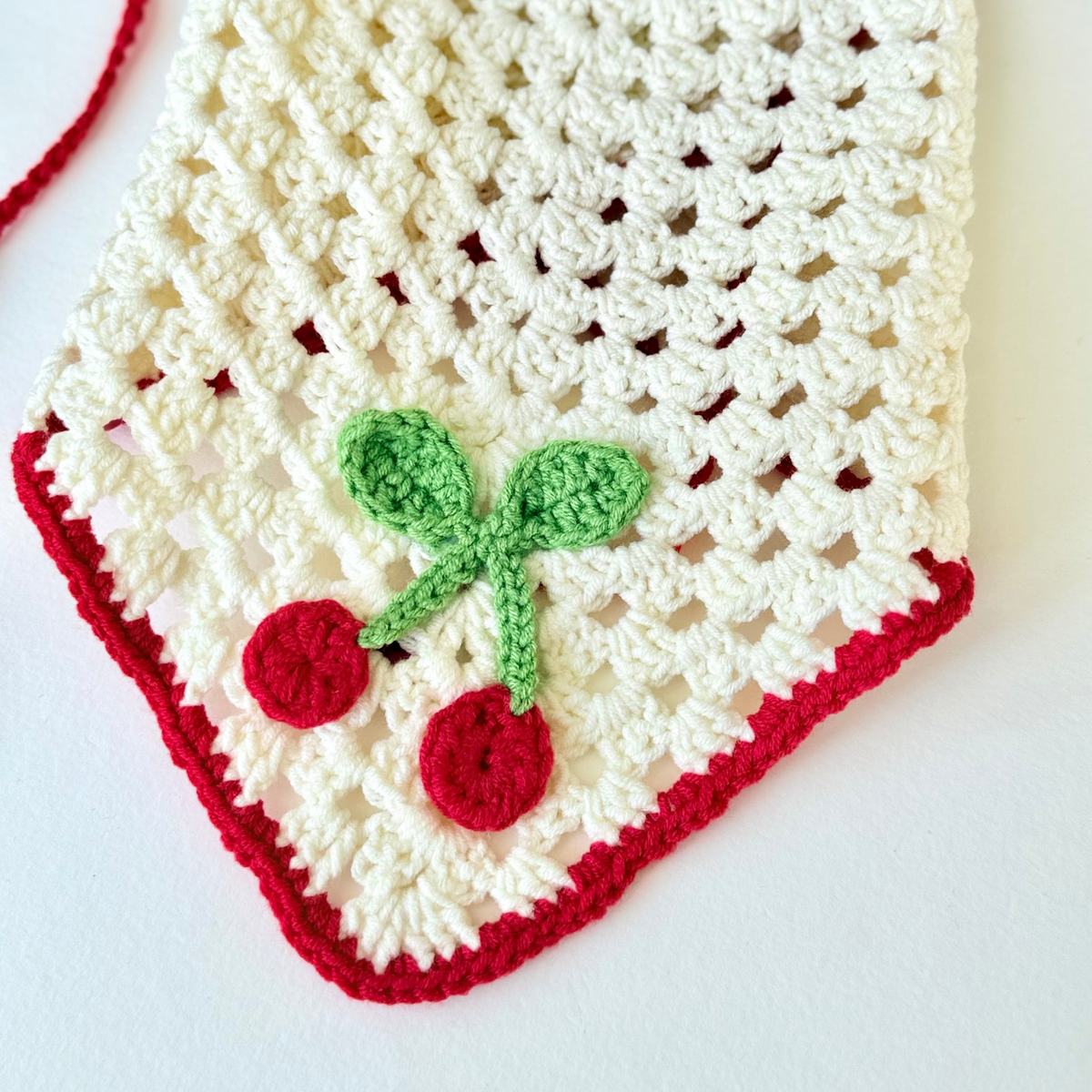 CHERRY CROCHET BANDANA