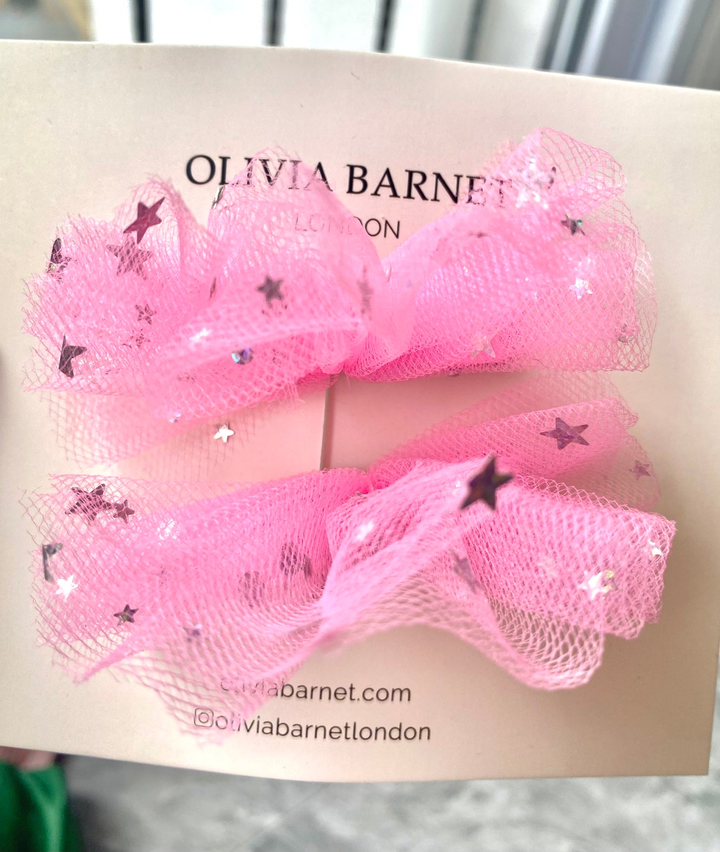 Pink Ruffle Hair Clips Set