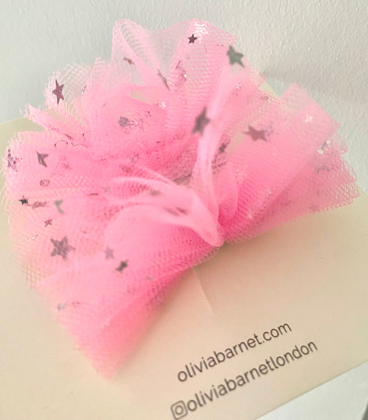 Pink Ruffle Hair Clips Set