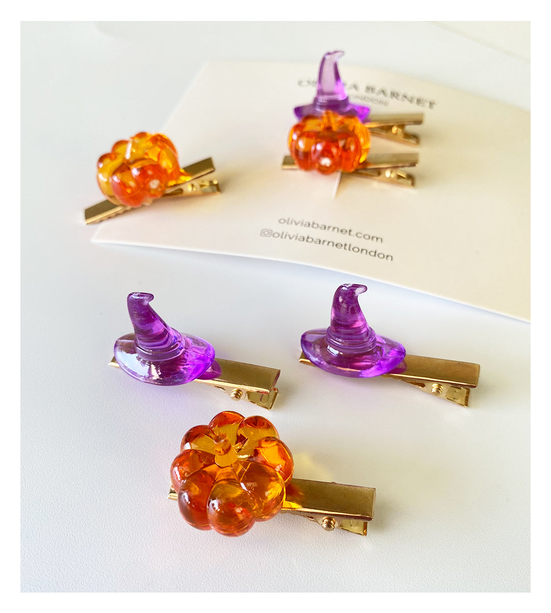Pumpkin Witch Delight Hair Clip Set