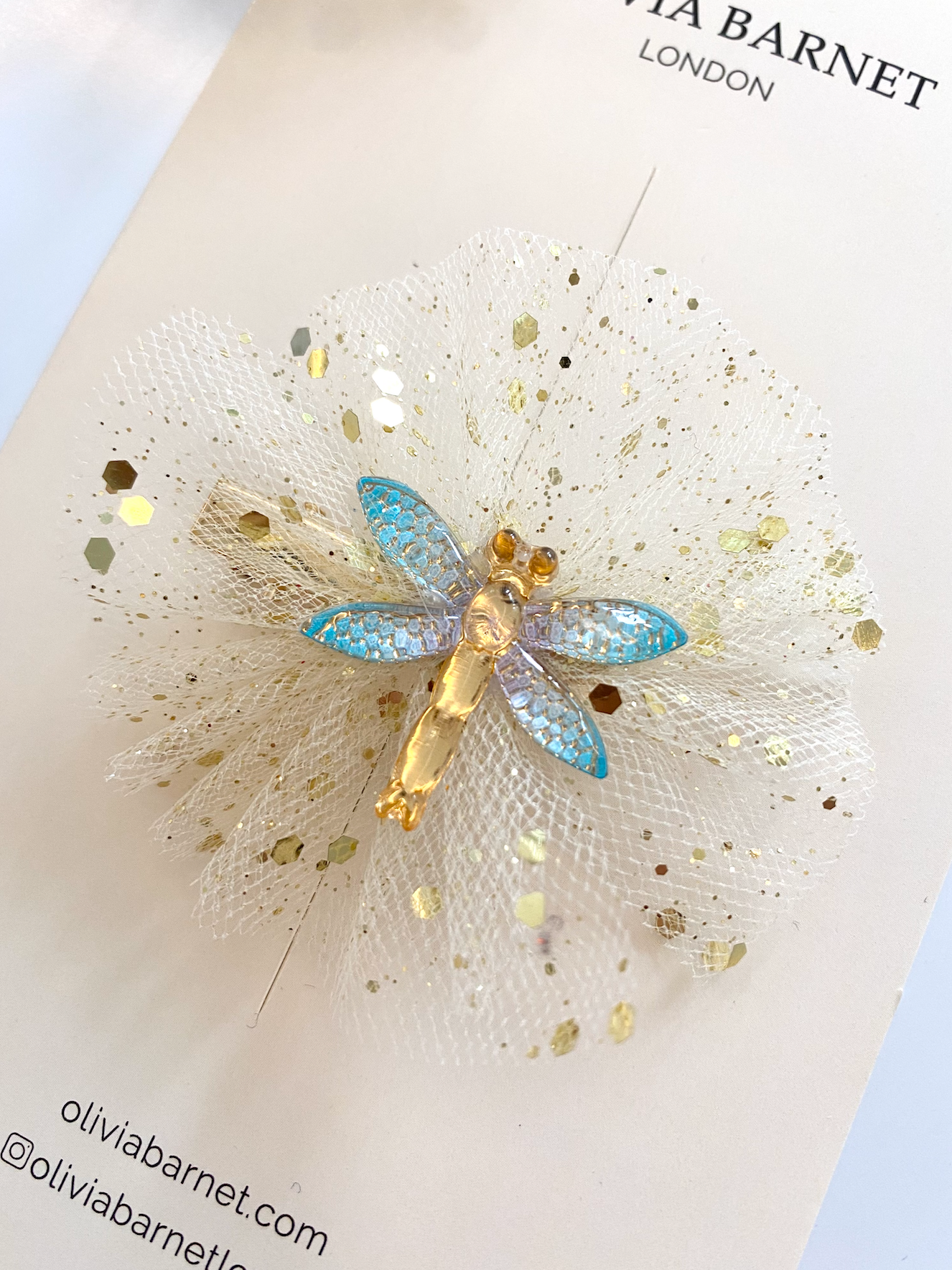 Golden Wings (Blue) Hair Clip
