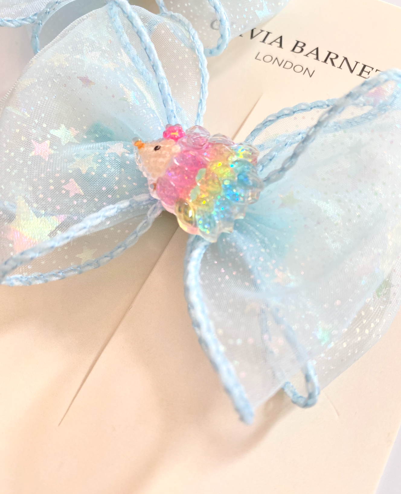 Blue Fable Bow Hair Clip