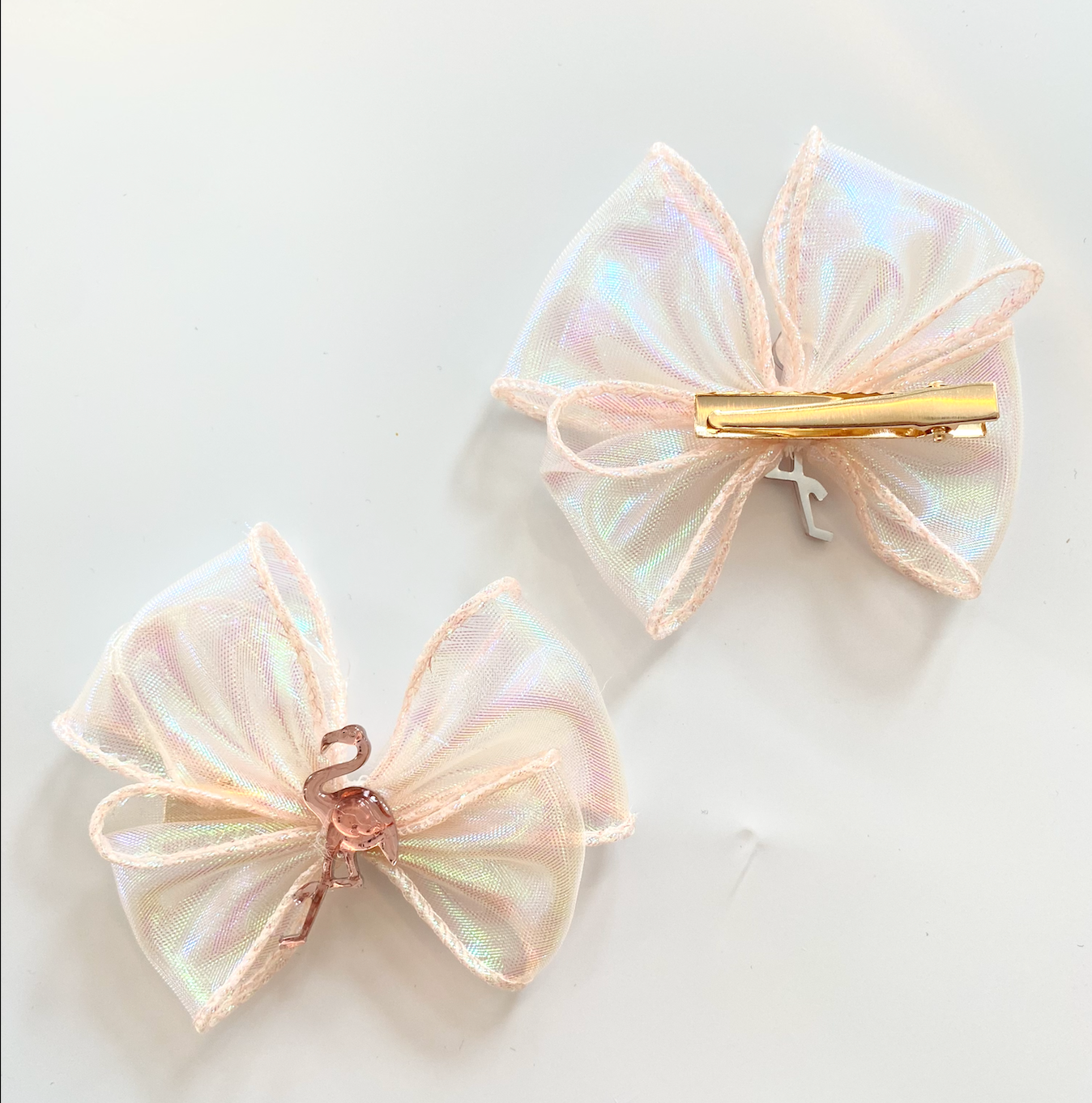 Flamingo Bow Hair Clip