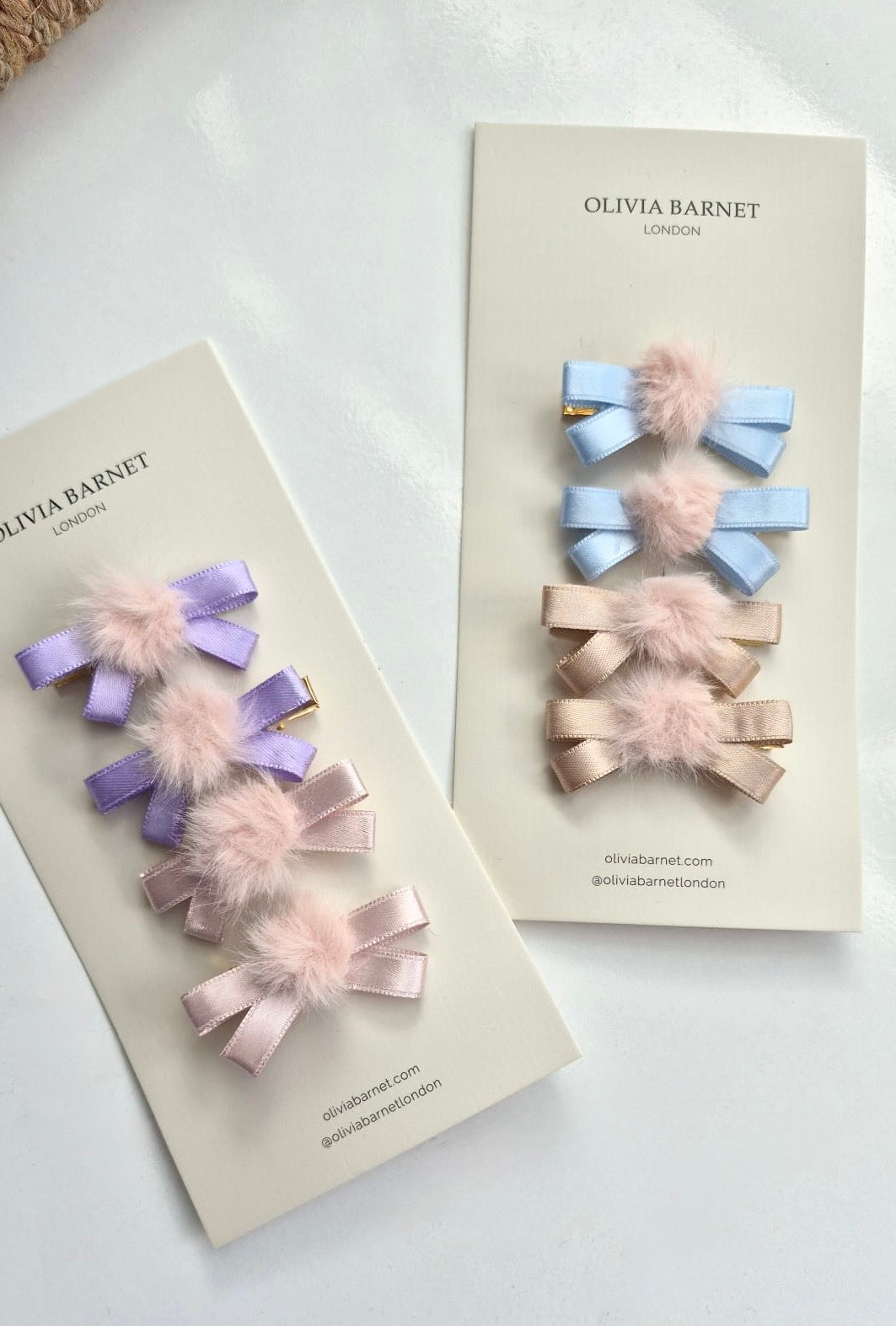 MINI POM SAÇ KLİPSİ (BEJ-MAVİ)
