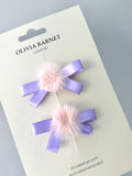 MINI POM SAÇ KLİPSİ (LİLA)