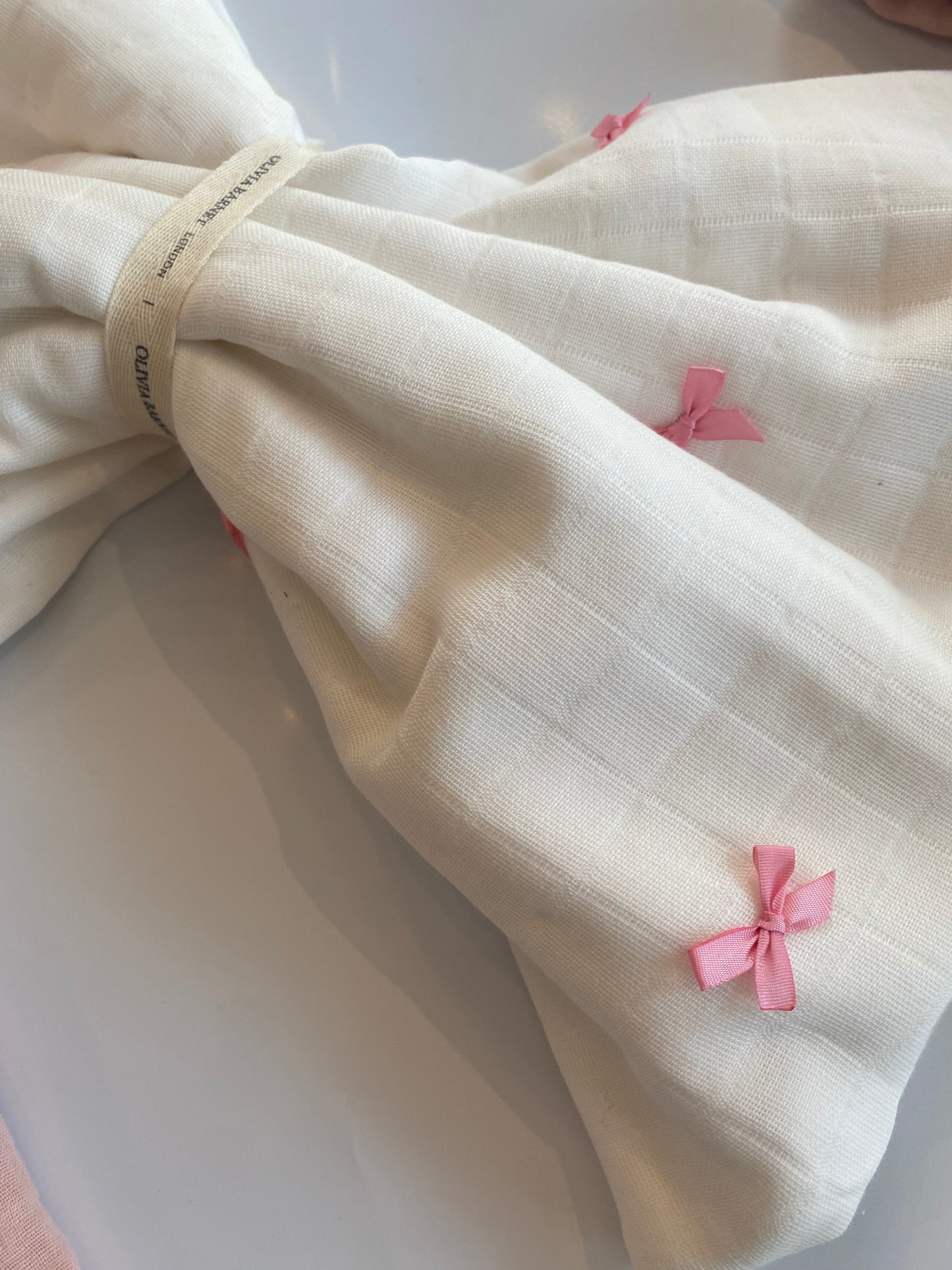 Pink Bow Müslin Blanket