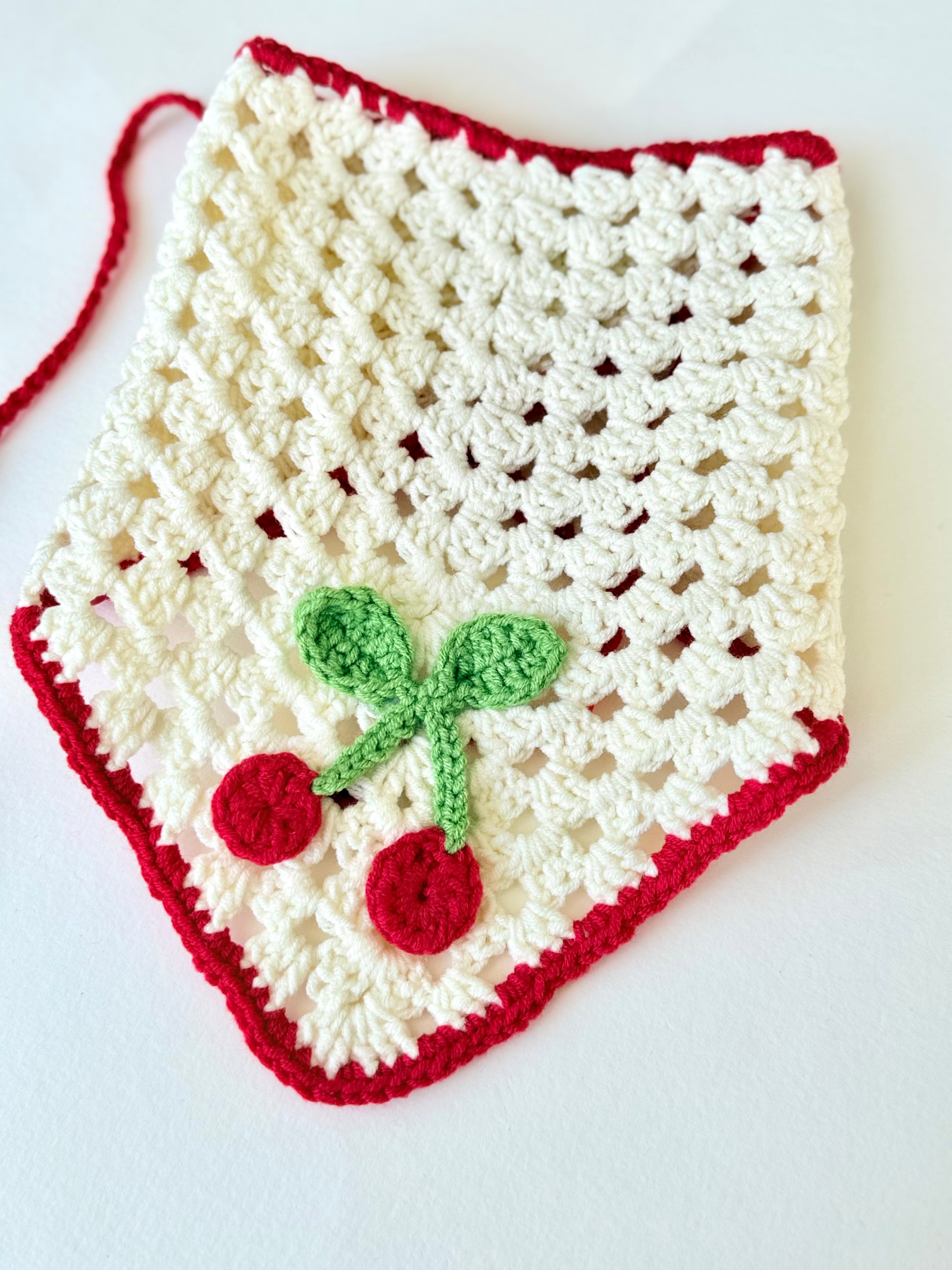 CHERRY CROCHET BANDANA