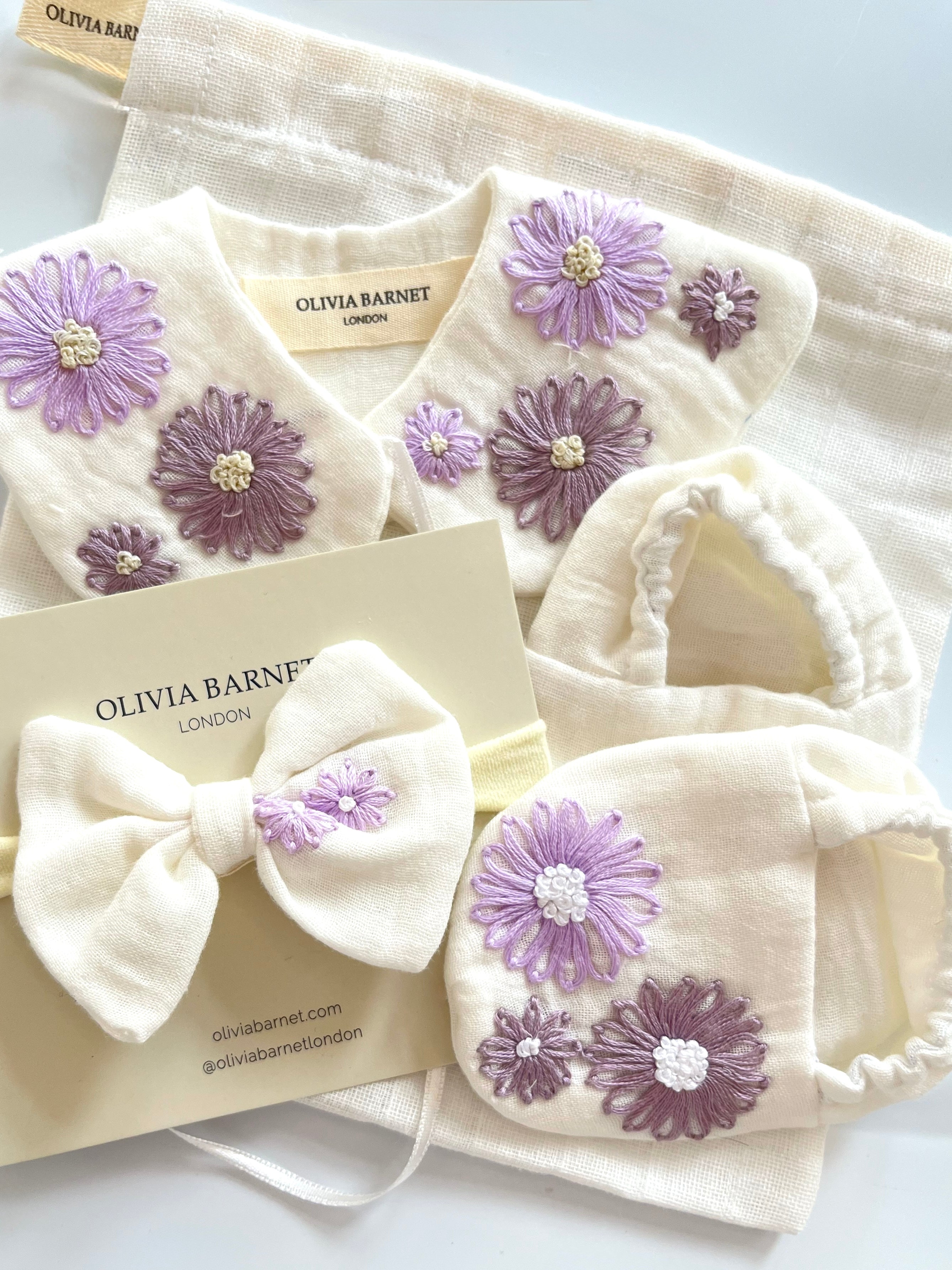 LAVENDER BABY BLOOM YAKA & PATİK SETİ