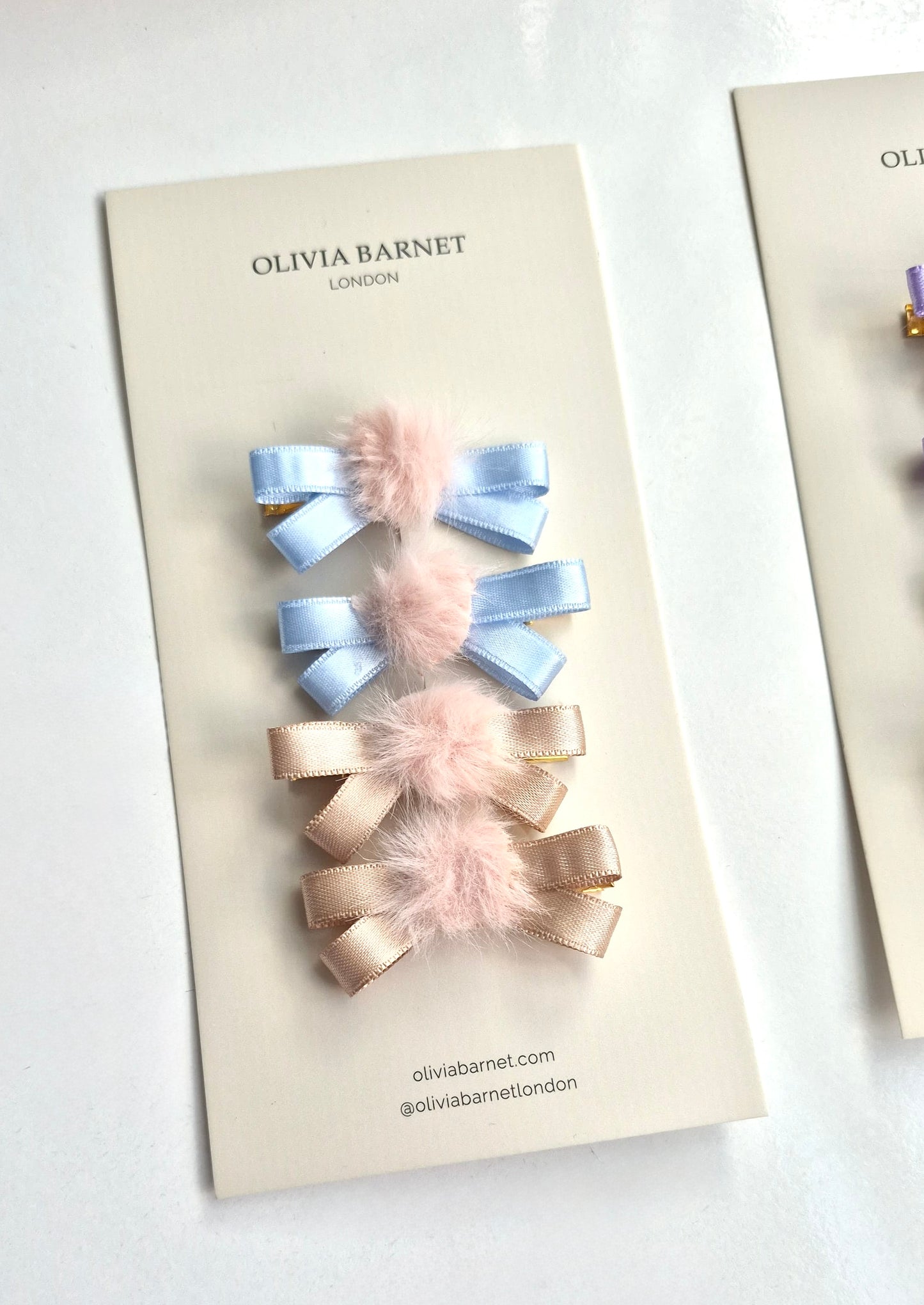 MINI POM SAÇ KLİPSİ (BEJ-MAVİ)
