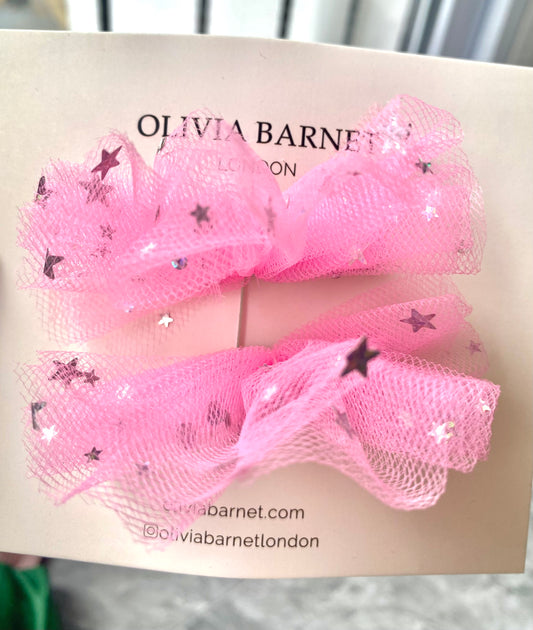Pink Ruffle Hair Bow
