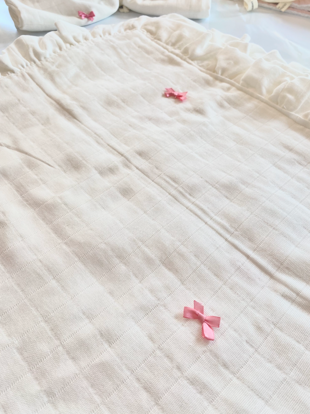 PINK BOW MUSLİN ÖRTÜ