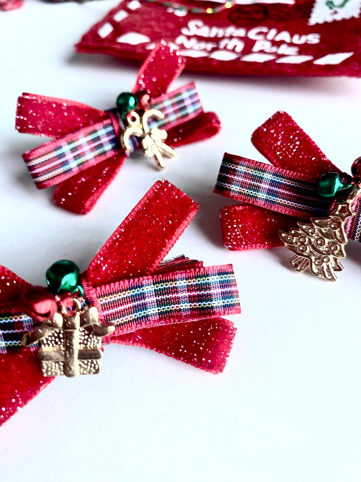 Jingle Bells Bows Hair Clips