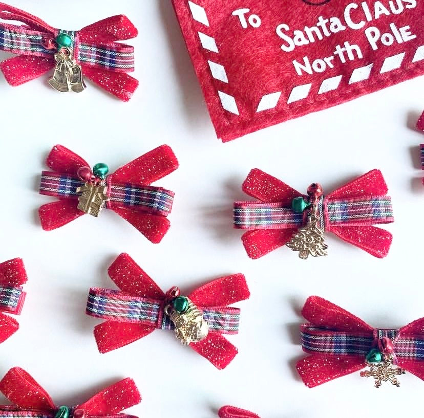 Jingle Bells Bows Hair Clips