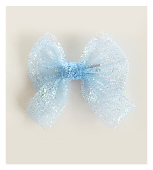 Glowing Blue Bow Hair Clip